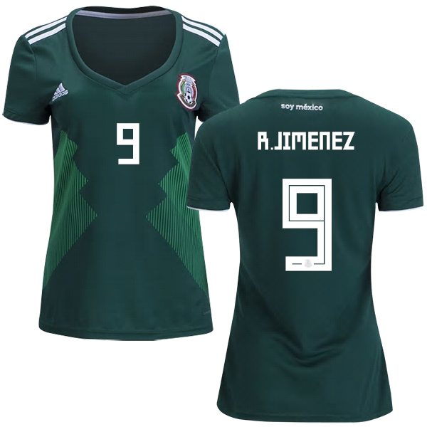 Women's Mexico #9 R.Jimenez Home Soccer Country Jersey - Click Image to Close